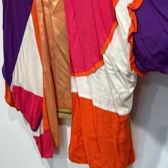 Vintage 80s-90s design today patchwork colorblock clown core cardigan oversized - Picture 6 of 9